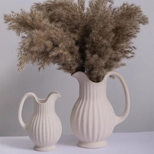 Vase Design en céramique - Vase Style nordique blanc - Lysea™