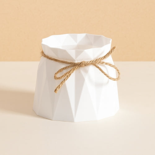 Vase blanc décoratif en Résine - Panier de décoration fleurs - Lysea™