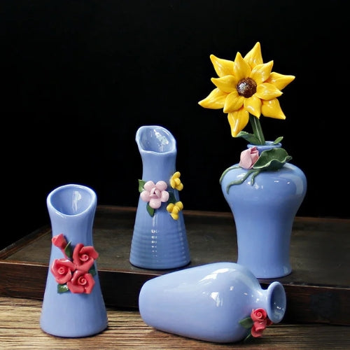 Vase décoratif peint à la main - Vase artisanale en céramique