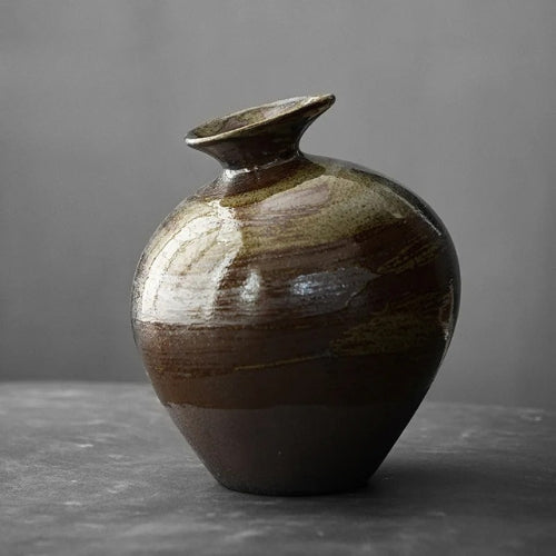 Vase vintage en terre cuite - Vase à fleurs rétro