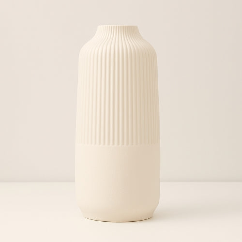 Vase Nordique blanc en résine - Décoration nordique - Lysea™
