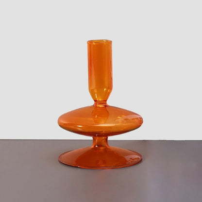 Vase Orange en Verre - Décoration bougeoir - Lysea™
