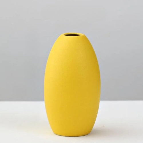Vase à fleurs en porcelaine jaune - Vase Décoratif - Lysea™