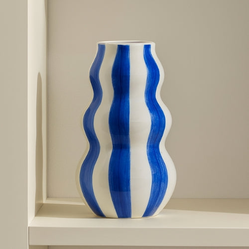 Vase Moderne à rayures - Vase minimaliste en céramique colorés - Lysea™