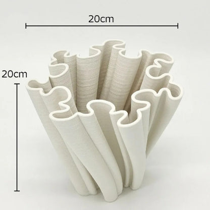 Vase Design froissé - Vase créatif en Céramique - Lysea™