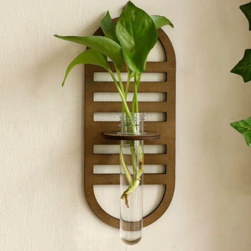 Vase mural en bois - Vase artisanal en bois