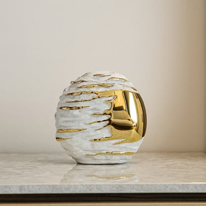 Vase de Luxe en porcelaine - Vase à fleurs doré