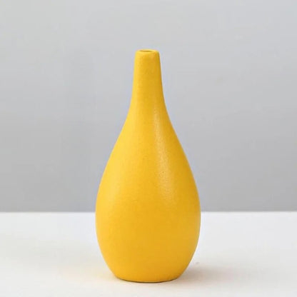 Vase à fleurs en porcelaine jaune - Vase Décoratif - Lysea™