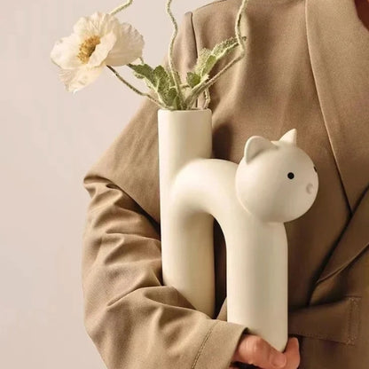 Vase à fleurs en céramique design - Vase original design - Lysea™