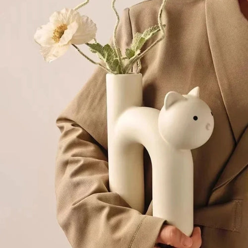 Vase à fleurs en céramique design - Vase original design - Lysea™