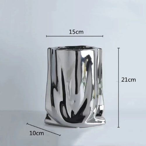 Vase Moderne Argenté - Décoration Moderne en céramique - Lysea™