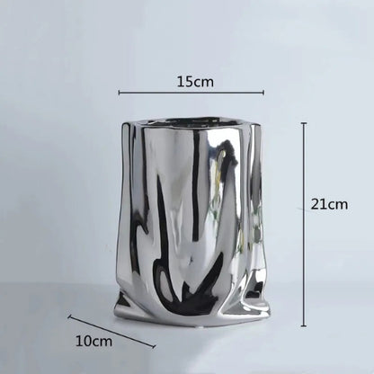 Vase Moderne Argenté - Décoration Moderne en céramique - Lysea™