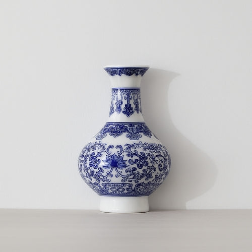 Vase en céramique bleu - Design antique - Lysea™