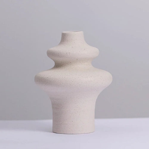Vase Design en céramique - Vase Style nordique blanc - Lysea™