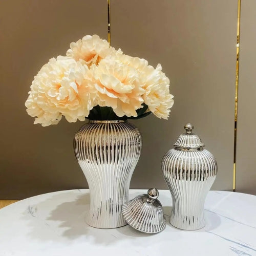 Vase en Céramique galvanisé - Vase décoratif Moderne - Lysea™