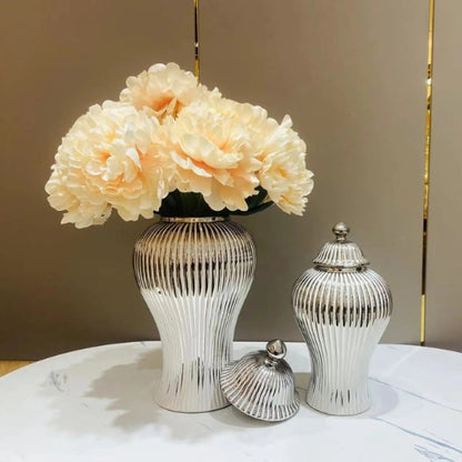 Vase en Céramique galvanisé - Vase décoratif Moderne - Lysea™