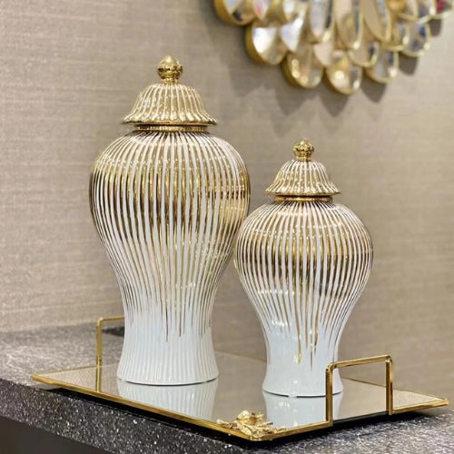Vase en Céramique galvanisé - Vase décoratif Moderne - Lysea™