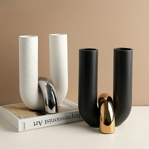 Vase Design en forme de U - Pots de fleurs en Céramique - Lysea™