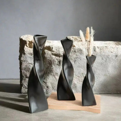 Lot de 3 Vases Design épuré - Décoration artisanale Moderne