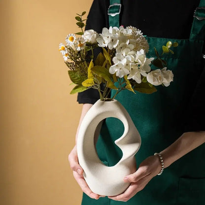 Lot de 2 Vases Moderne en céramique mat / Décoration Design - Lysea™