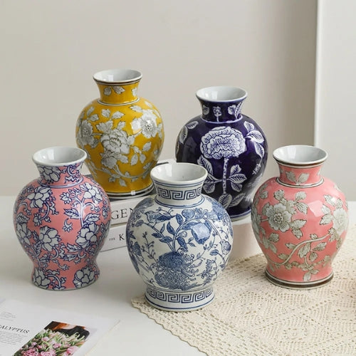 Vase Vintage en Porcelaine - Vases colorés artisanale - Lysea™