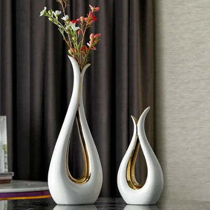 Lot de 2 Vases Design Papillon - Décoration artisanale épuré