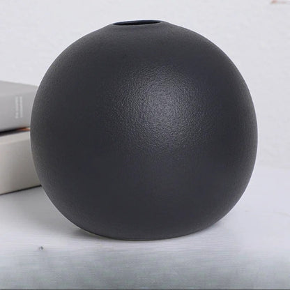 Petits Vases rond en Céramique noir - Petits vases décoratifs - Lysea™