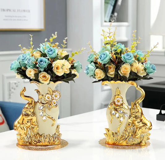 Vase Moderne doré en porcelaine - Décoration minimaliste - Lysea™